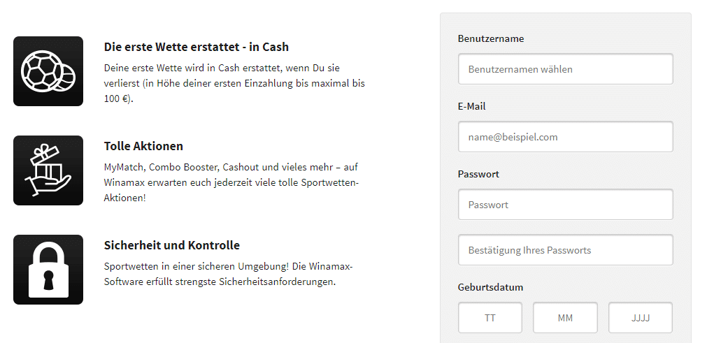 Konto erstellen mit dem Winamax Gutscheincode