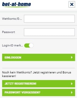 bet at home Registrierung